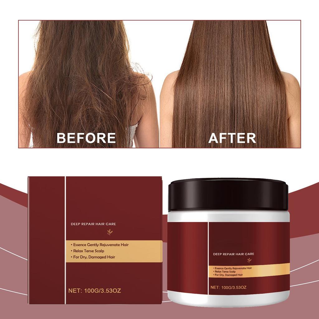 Kollagen Haar, Tiefenpflege, Fortschrittliches Keratin Haar, Feuchtigkeitsspendende Maske Für Alle Haartypen (1 Flasche)