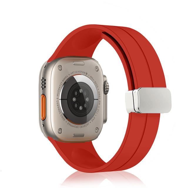 Strap For Apple watch ultra 3 2 band 44mm 45mm 49mm 40mm 41mm 46mm Magnetic Silicone Bracelet correa iWatch Series 8 se 9 10 11