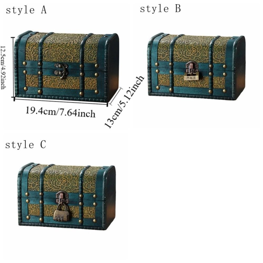 Antique Jewelry Keepsakes Box Antique Finish Organizers Case Home Decoration Box  Wedding Gift