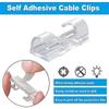 60PCS Transparent Cable Clips, Strong Self Adhesive Cable Tidy Wire Holder, Durable Mount-Round Plastic Cord Management Organiser Clamps for Home and