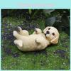 Resin Playful Golden Retriever Mini Animal Model For Celebration Party And Gift Giving