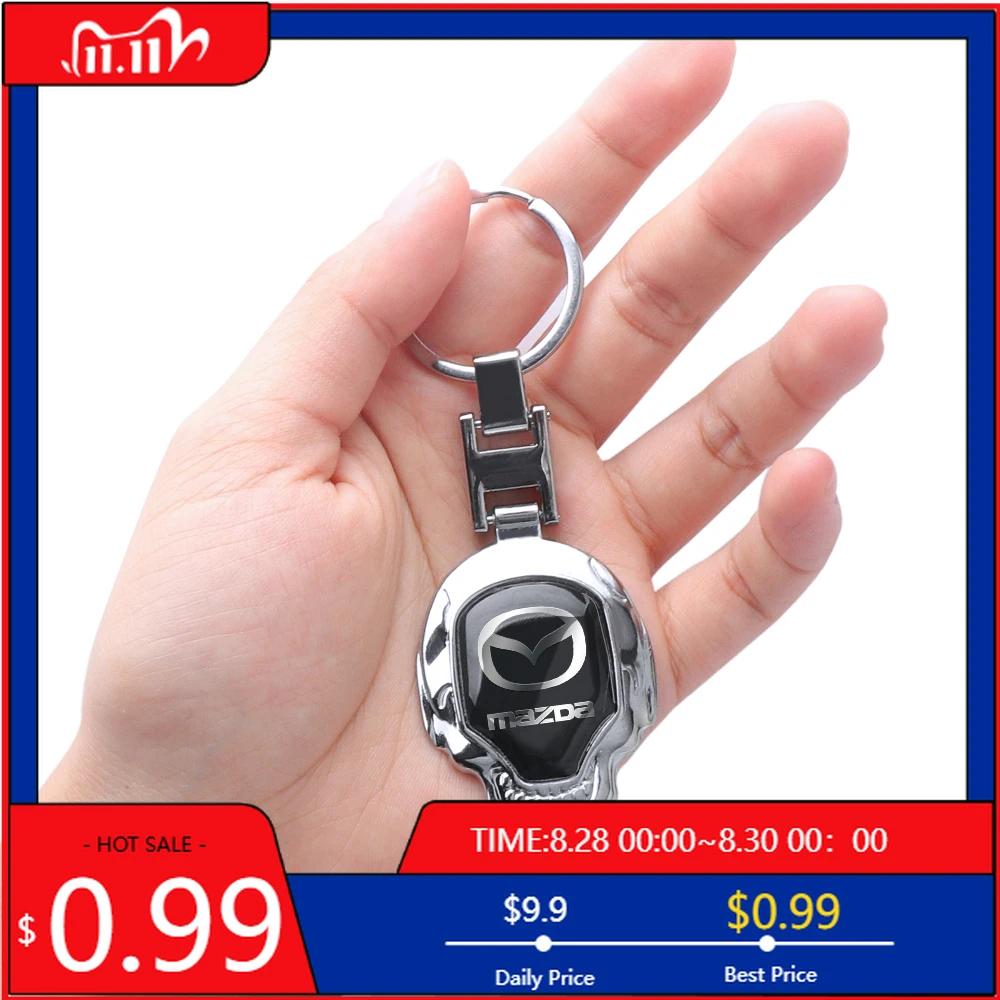 2025 Het 1 st Bil 3D Metall Nyckelring Skalle Formad Nyckelring Hänge Gåva För Mazda MS 3 5 6 7 2 Axela CX5 CX3 CX4 CX30 CX9 Atenza D
