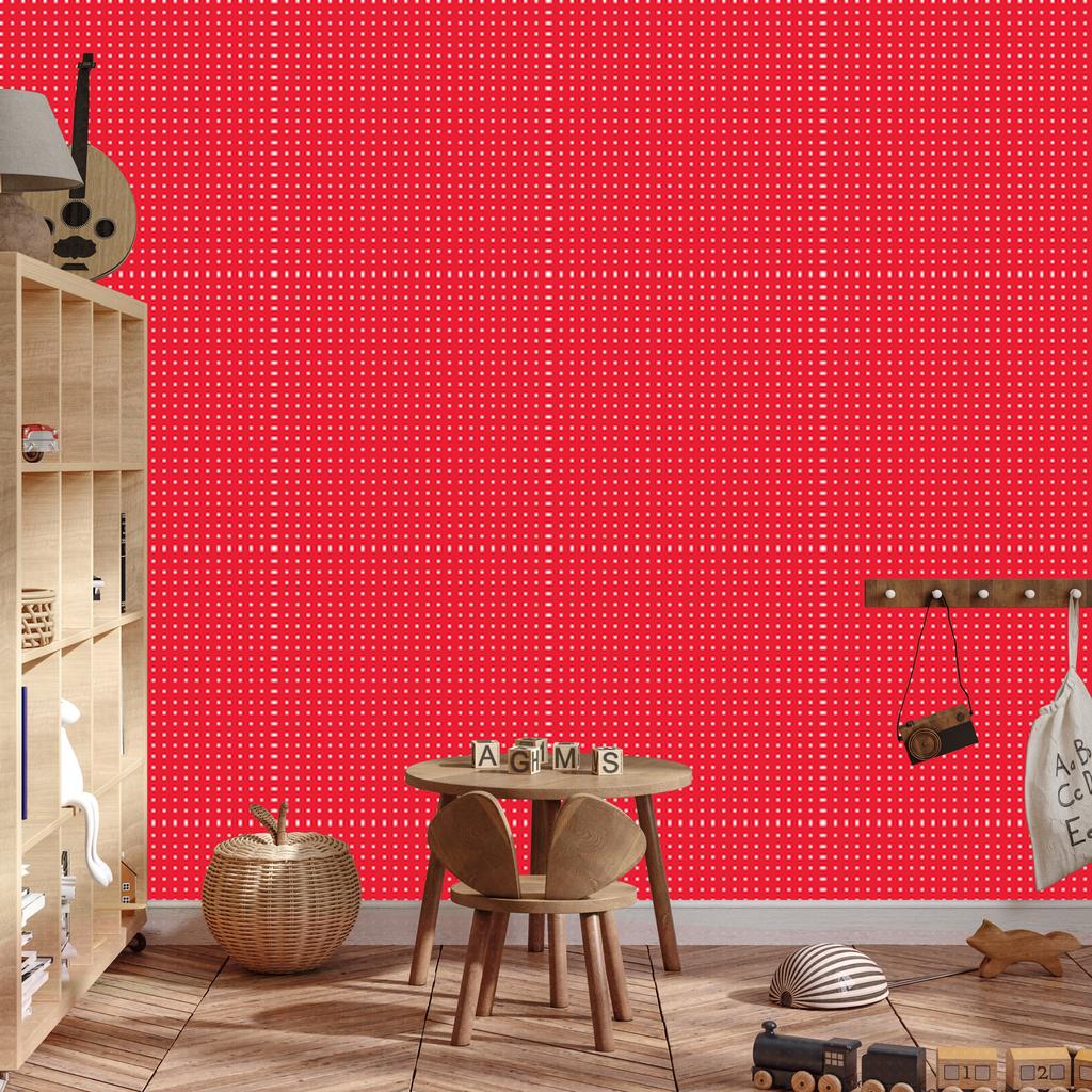 Dots wallpaper, red background, red center, 50x1000