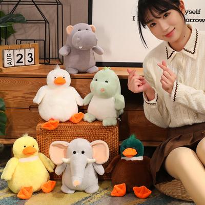 Cute Chubby Elephant Duckling Doll Plush Toy Hippo Dinosaur Doll Children's Company Soothing Rag Doll