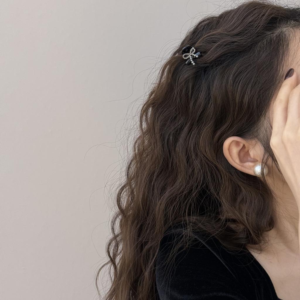 Pearl Water Diamond Bow Small Clipper, High-end Bangs, Princess Hairstyle Clipper, Small Hair Accessory