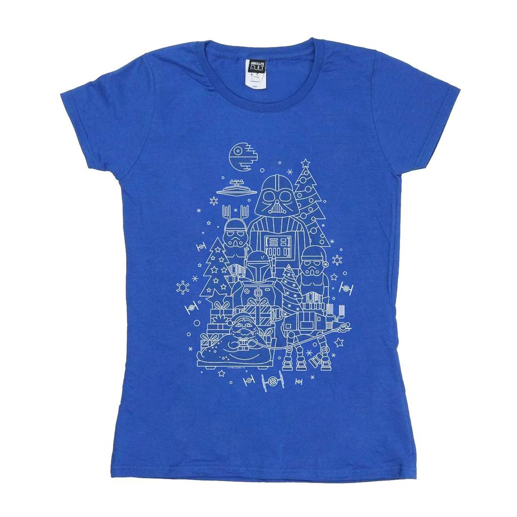 STAR WARS Damen/Damen Empire Weihnachten Baumwoll-T-Shirt