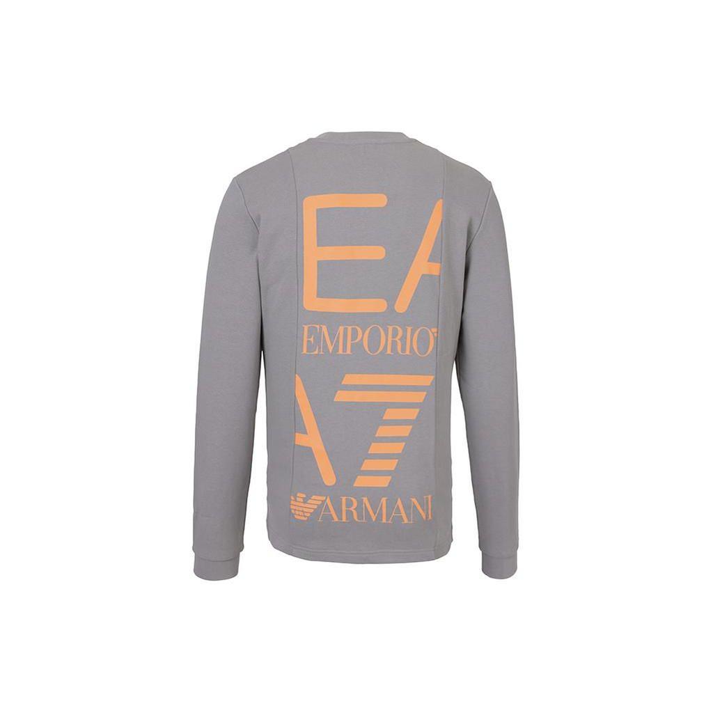 Emporio Armani FW22 EA7 Serie Buchstaben-Zahlen-Print Rundhals Pullover Sweatshirt Herren sweatshirt Grau 6LPM59-PJHDZ-1920