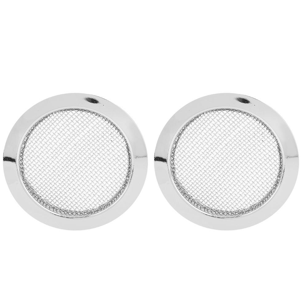 2PCS Resonator Guitar Sound Hole Cover Inserts Screen Metal for   Parts(Gold)