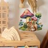 Mushroom House Squirrel Wall Sticker Self-Adhesive Removable for Bedroom Living Room Hallway Closet Dorm Home Decor Art