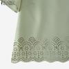 ZANZEA Women Casual Round Neck Solid Color Short Sleeve T-Shirt