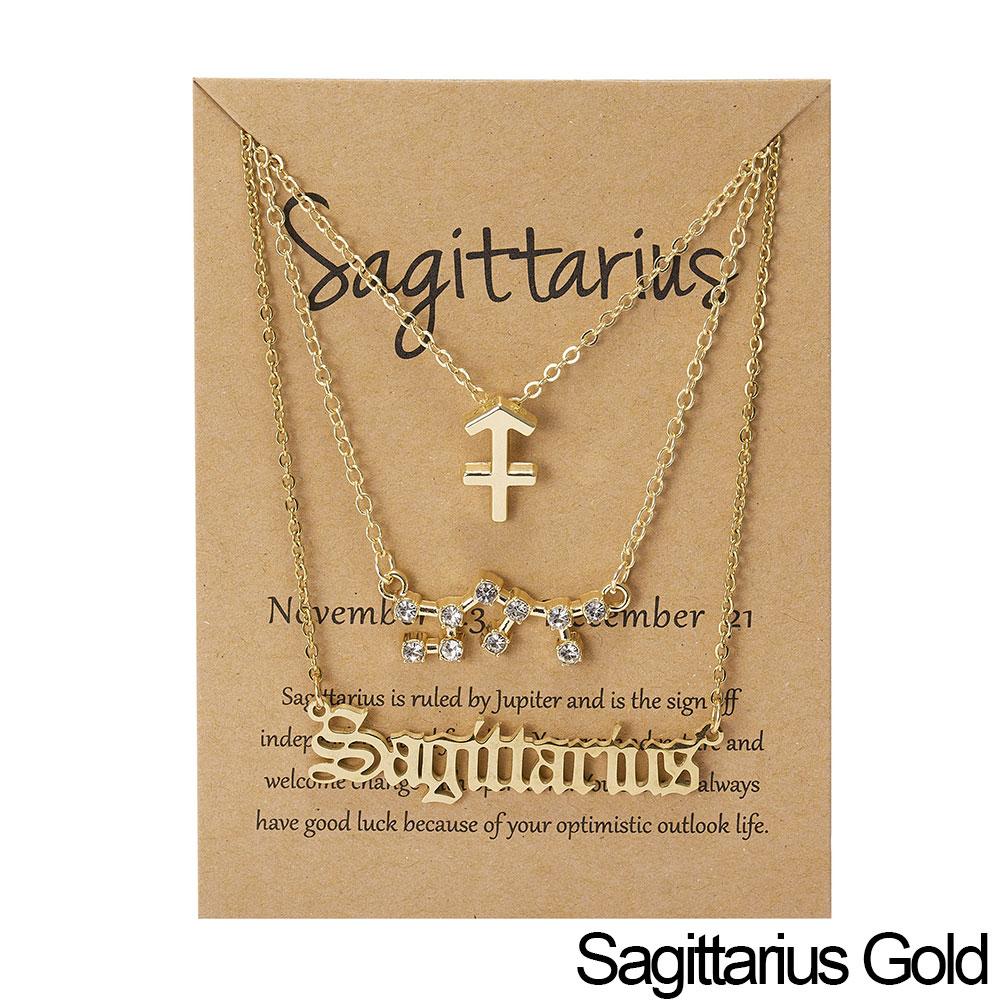 Fashion 12 Constellation Zodiac Star Sign Pendant Clear Zircon Women Necklaces Pisces Aries Taurus Horoscope Amulet Jewelry