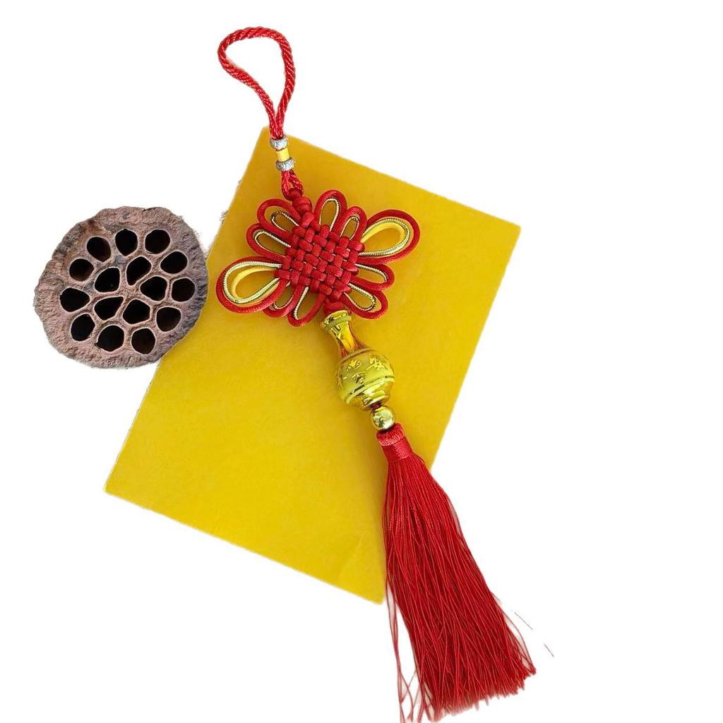 Chinese Knot Red Pendant with Tassel - Decorative Lantern Hanging Ornament for Living Room