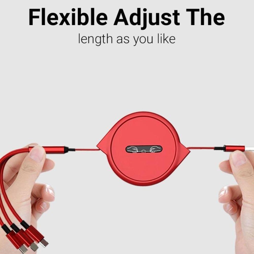3 In 1 Charging Cable Retractable USB Charge 2.4A Fast Charging For XiaoMi HuaWei Samsung Portable Charging Cable Micro Type-C