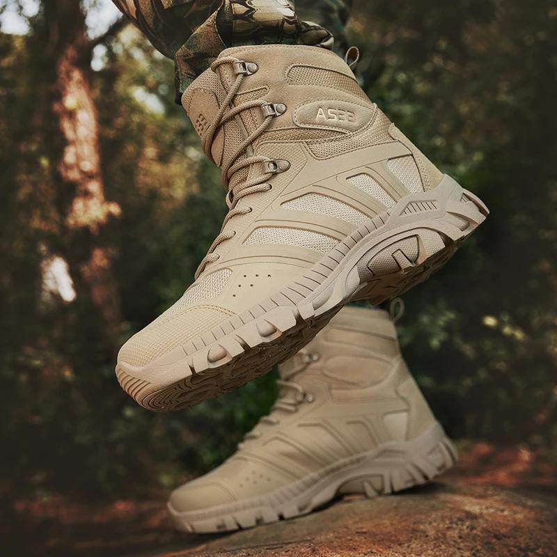 New Outdoor Military Boots Field Training Field Training Military  Hiking Shoes Hiking Boots Work Boots Size 39-47