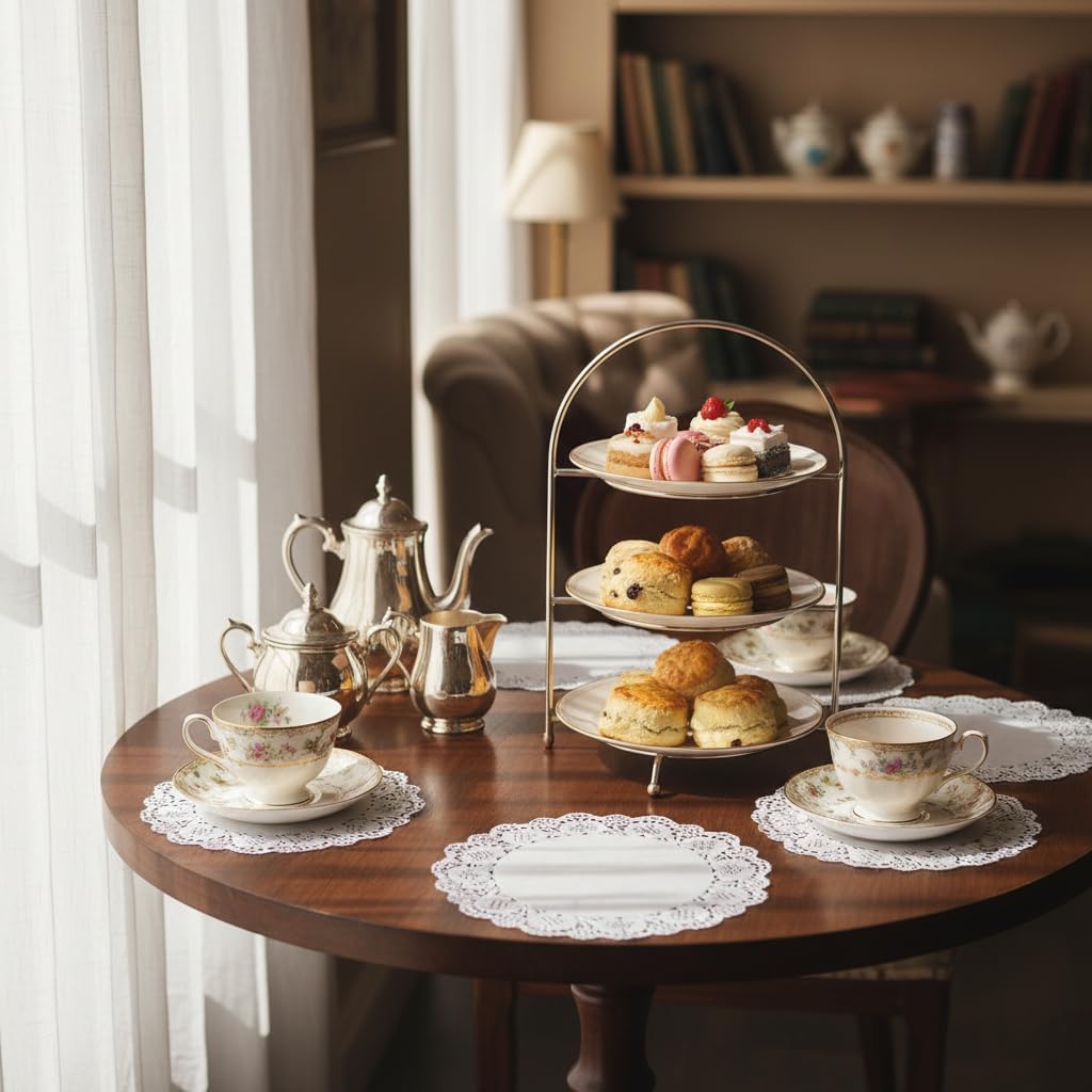 150 Pcs 6" White Lace Paper Doilies,Disposable Round Liners for Buffet, Cakes,Fried Foods,Party and Wedding Table Settings,Kitchen and Table