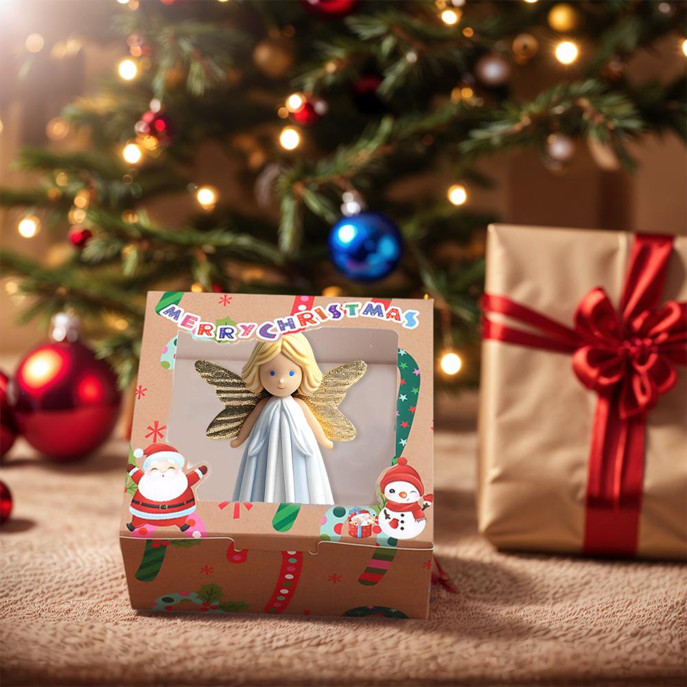 24PCS Christmas Cupcake Boxes Removable Insert Lovely Santa Gift Box Multi-Purpose Clear Window Packaging Box for Party Supplies