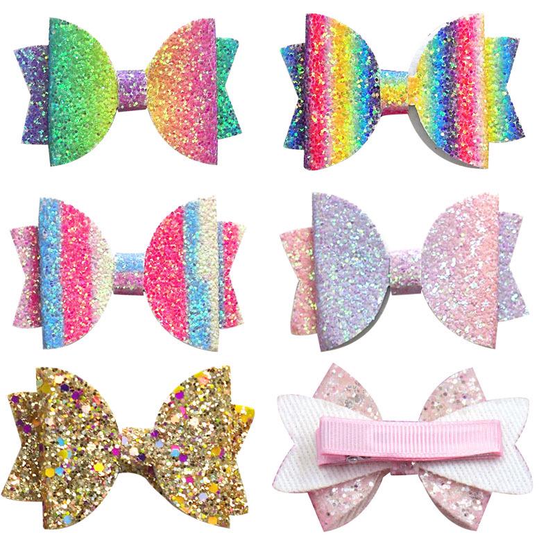 

Shiny Rainbow Swallowtail Bow & Girl Baby Bib, Hair Clip, Bow Tie, Shoes, Accessories With Hair Clip