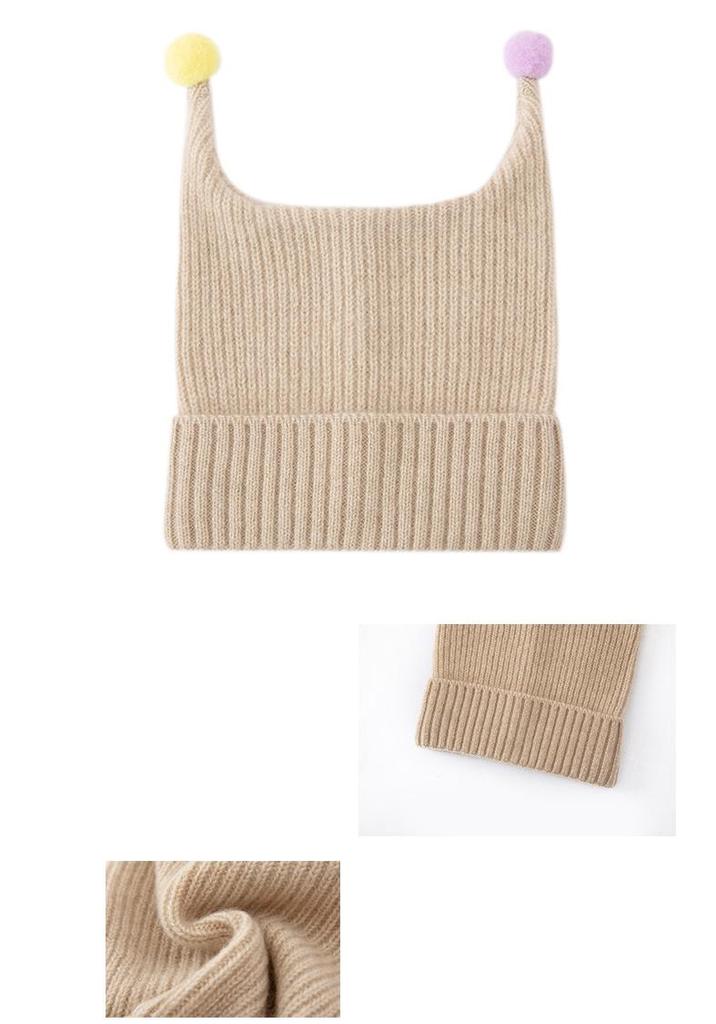 Christmas Red 100% Pure Cashmere Baby Wool Knitted Hat for Autumn & Winter Warmth