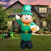 's Highlight Inflatable Leprechaun Decoration 1 Meter Tall Featuring LED Lights In Fan And Ground Stakes For Stability