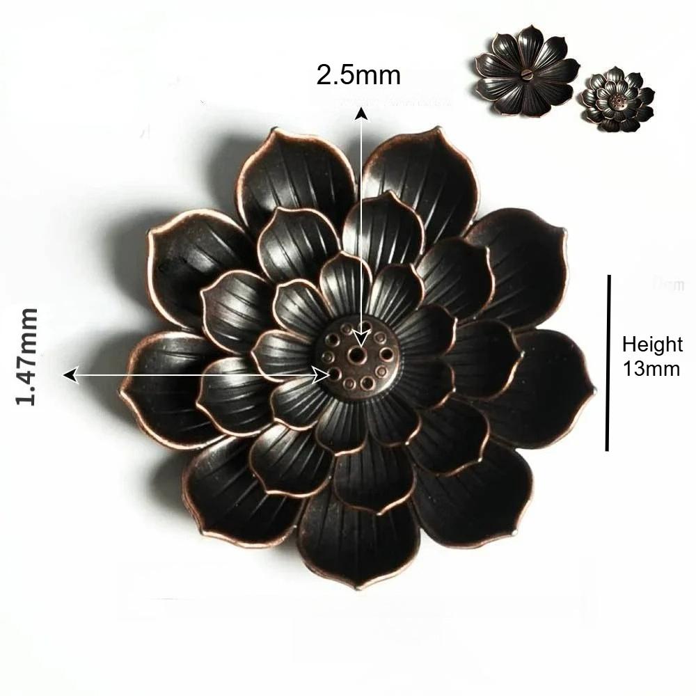 Alloy Incense Burner Sandalwood Incense Stick Holder Metal Zen Lotus Line Incense Plate Temples Yoga Studios Home Decoration