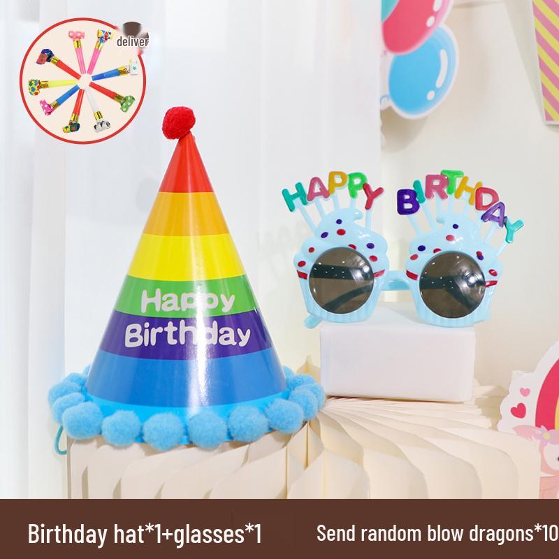 First Birthday Girl Photo Props Set: Hat, Glasses, and Creative Decorations