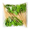 100 Pcs Food Picks Disposable Bamboo No Harm Cactus Shape Salad Sticks