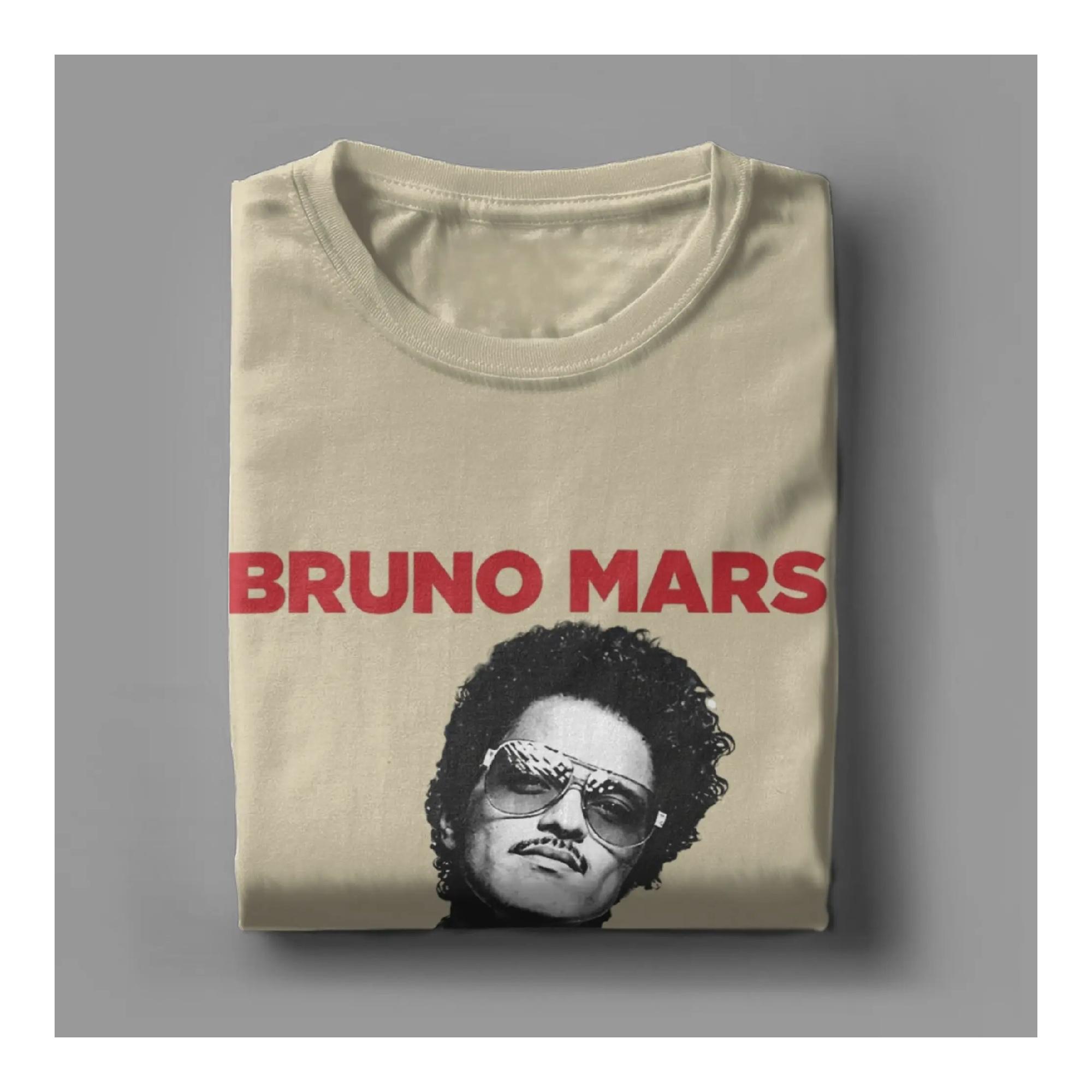 

Bruno Mars The Romantic Tour 2026 T Shirts for Men Pure Cotton Vintage T-Shirt Round Collar Tees Short Sleeve Clothes 4XL 5XL S чёрный