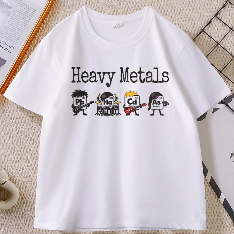 2026 Heavy Metals Chemistry T Shirt Men Women Funny Science Teacher Tee Casual Periodic Table T-Shirts Chemistry Graphic T Shirts Short Sleeve Top 4XL