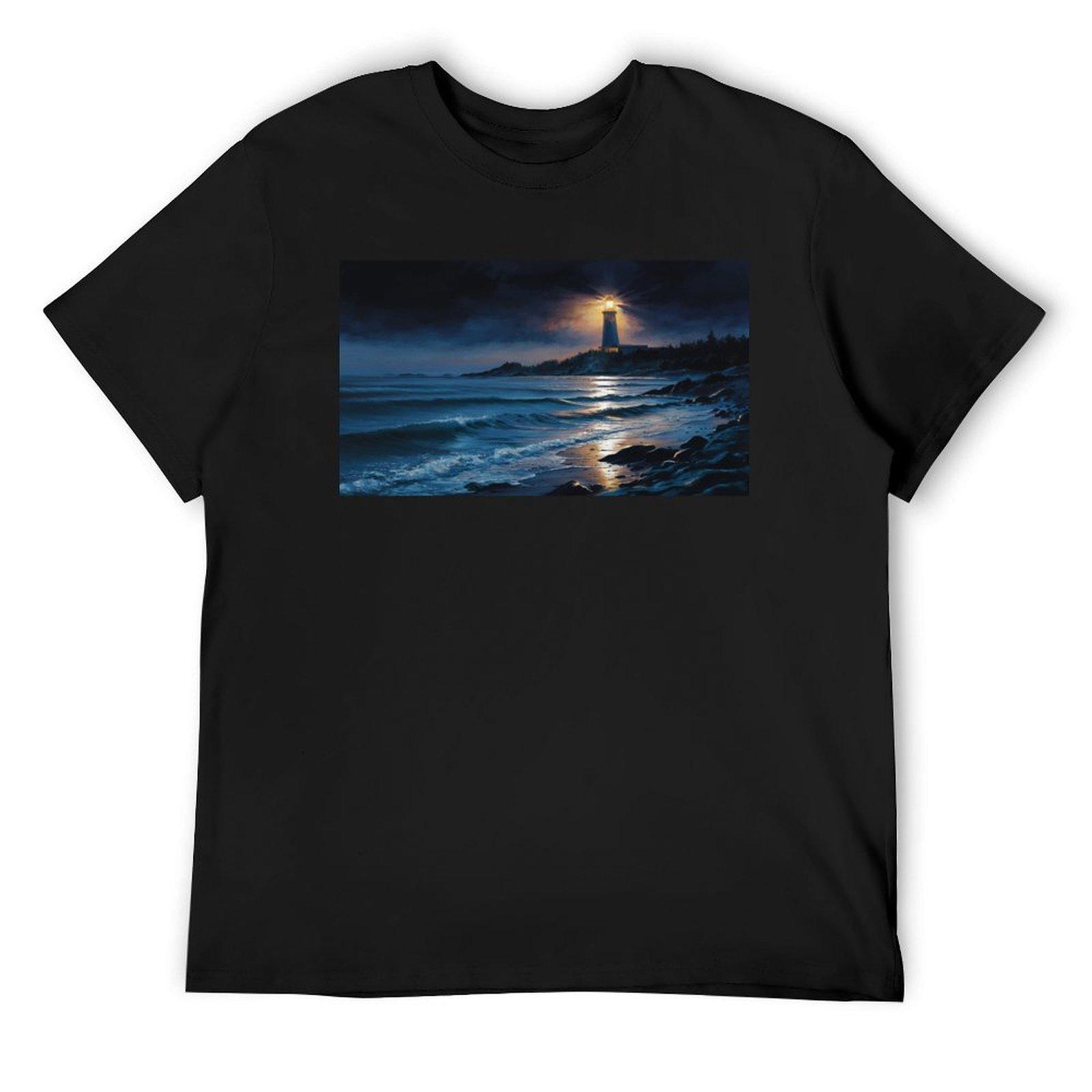 

Beacon of Light Pierces the Coastal Darkness T-Shirt vintage anime shirt customs sublime men clothes 4XL