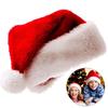 Plush Christmas Hat for Adult Kids Thickened Warm Santa Claus Red Xmas Hats Cap Merry Christmas New Year Party Decoration