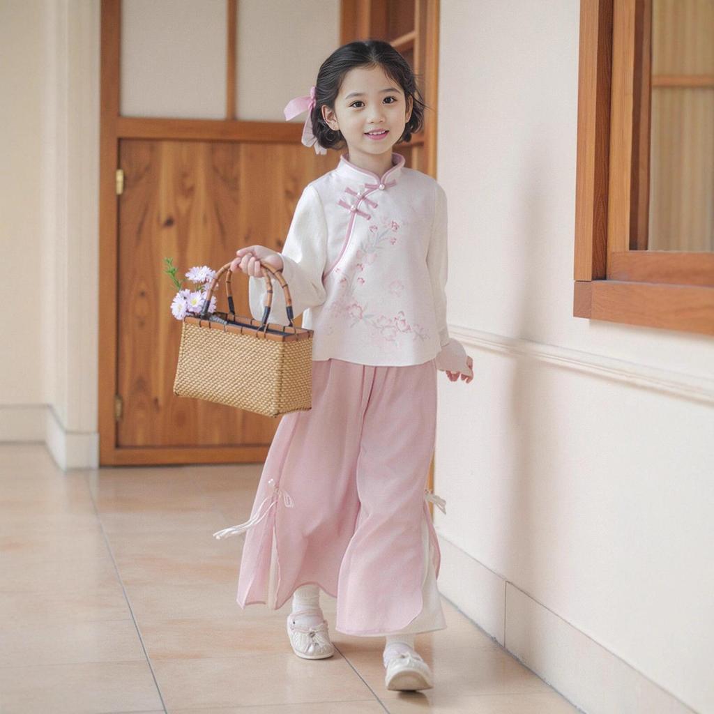 Girls' Super Fairy Hanfu - Spring/Autumn Long Sleeve Chinese Style Outfit