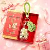 Shuibei 999 Fine Gold Gourd Pendant Keychain with Cute Money Flower Design