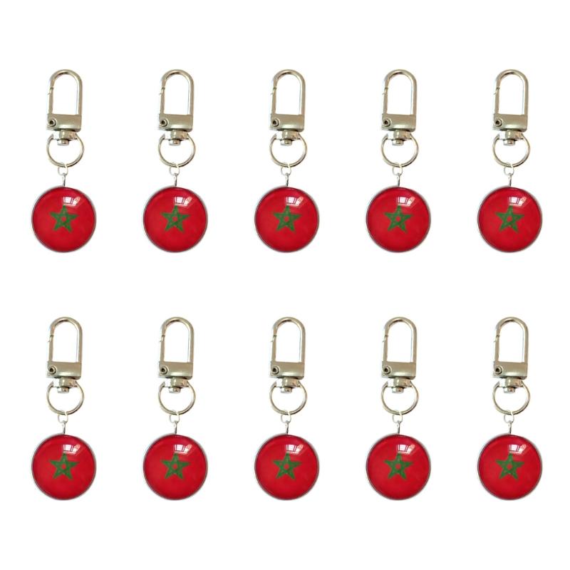 Set Of 10 Piece Stylish Soccer Keychains With National Flags Ideal For Gifts Travel Or Daily Use As A Fun Accessory