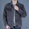 Men's Trendy Retro Motorcycle Denim Jacket - Slim Fit, Fashionable Baseball Collar for Autumn and Winter.