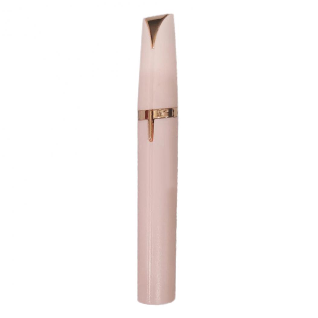 

Безболезненный женский электрический триммер для бровей, депилятор для лица, подбородка, губ и носа, средство для удаления волос розовый