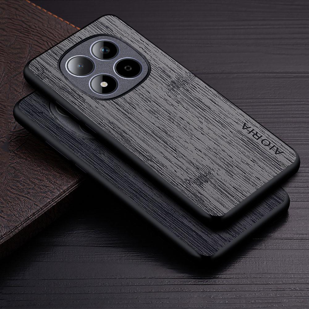 Case for Xiaomi Poco M8 M7 M6 Pro 5G 4G Funda Bamboo Wood Pattern Leather Phone Cover Luxury Coque for Poco M8 Pro Case Capa
