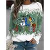 Women's Christmas 3D Printed Crew Neck Long Sleeve T-Shirt Fashion Versatile Breathable Trend Casual