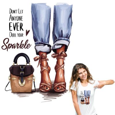 Moda remendo mulher transferência térmica novo design quente lágrima diy camiseta vestidos remendo para roupas sobre adesivos em pó