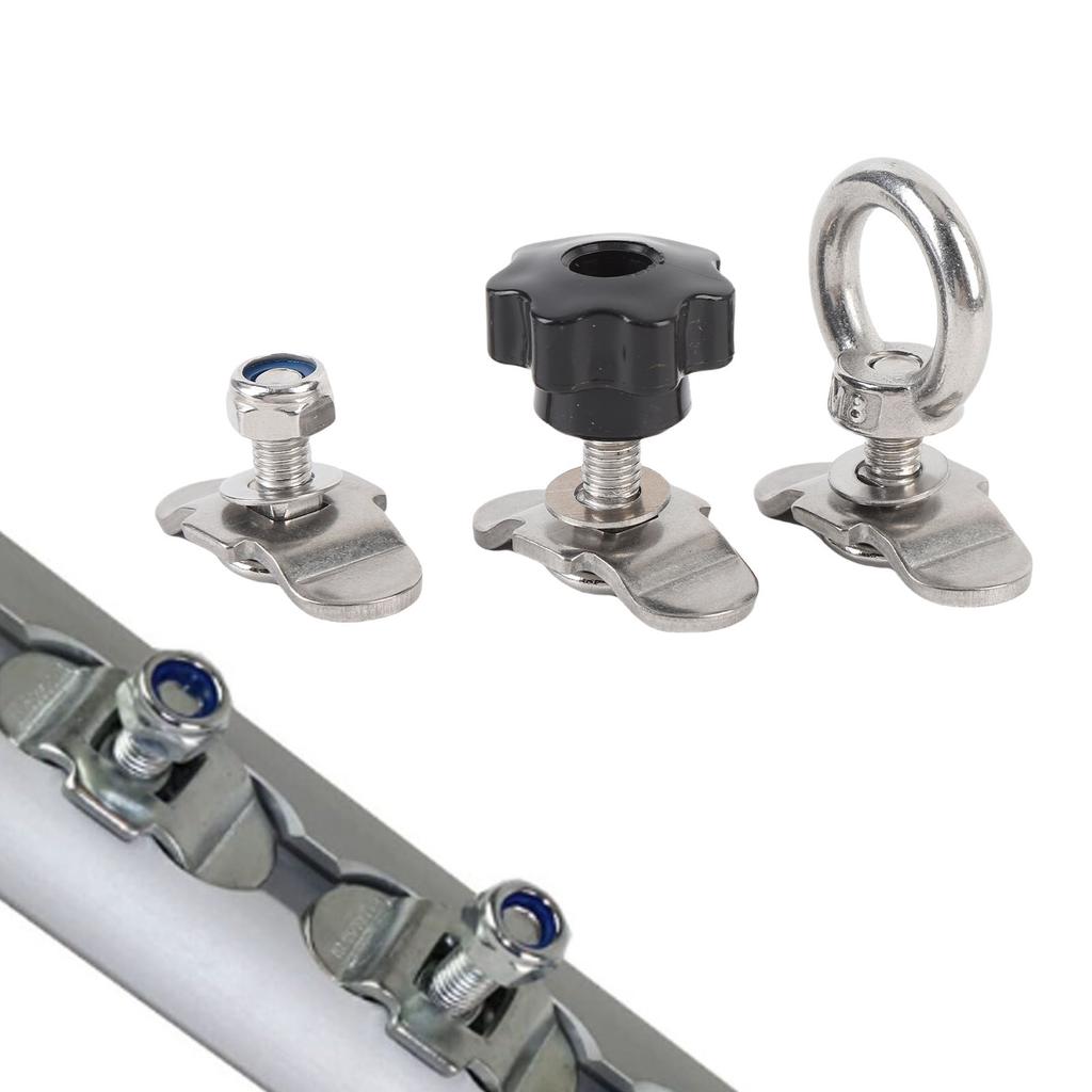 L Track Double Lug Threaded Stud Nut Anti Rusty L Track Tie Down Fitting Versatile 5500lbs Breaking Strength for Pickup RV ATV