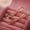 Roségold Natürlicher Zirkon Lange Hängeohrringe Für Damen Mode Geometrie Romantische Hochzeitsfeier Feiner Täglicher Schmuck