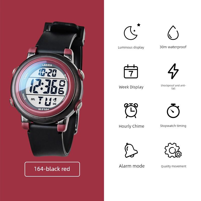 Children's Watch for Girls, Elementary School Students, Only Shows Time, Waterproof, Luminous, Waterproof Alarm Clock, Digital Watch for Girls