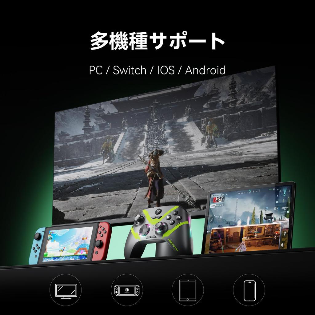 Ігровий контролер MINISFORUM MGP01 для отвору № 1000 мАг Високий, зі спеціальним додатком, для ПК/iOS/Android/Switch, підтримка Bluetooth/Dongle/дротового підключення,