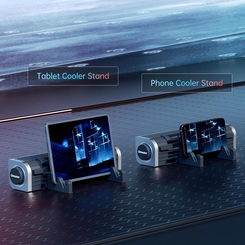 OImaster Laptop Cooler with Adjustable Stand, Laptop Cooling Pad 3-Speed Adjustable Small Desk Fan, USB Multi Function Laptop Cross-Flow Turbine