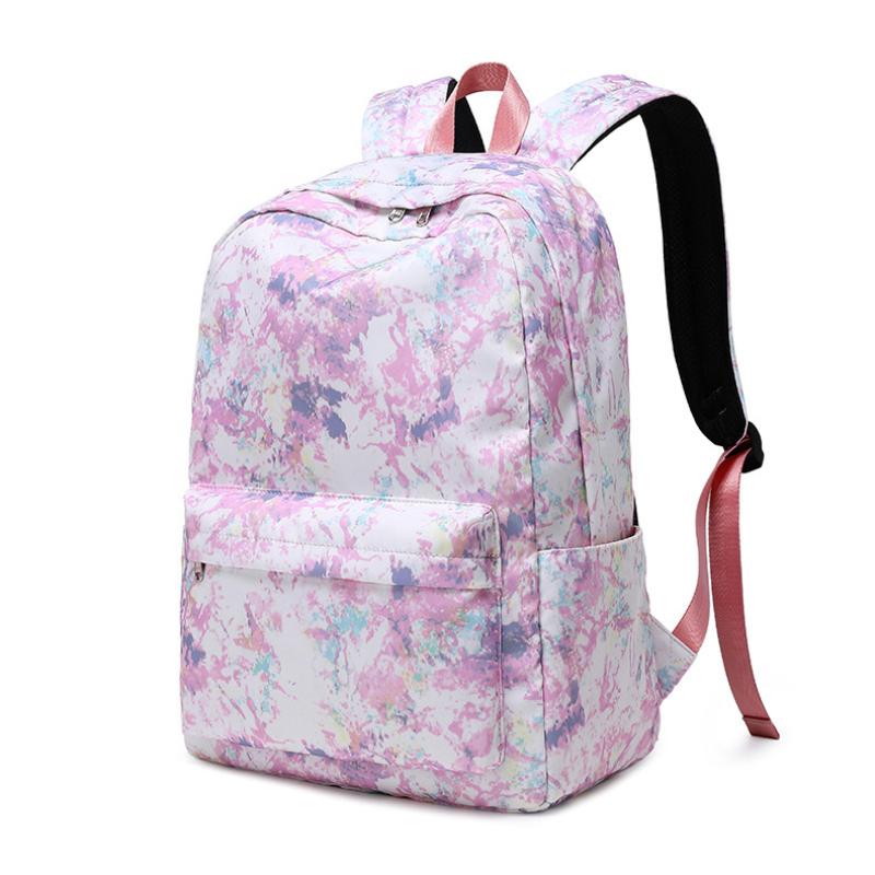 2023 Ny motetrykt skolesekk med stor kapasitet Graffiti studentryggsekk kvinner tredelt bokveske med Bento-pose Blyantveske