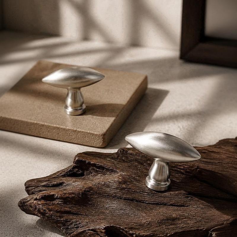 Zinc Alloy Single Hole Cabinet Knob Simple Oval Drawer Knob Matte Furniture Pull Handle For Wardrobe Cupboard Drawers Upgrade