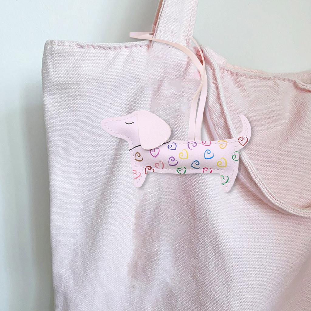 Porte-clés Teckel en Cuir PU Élégant Charm Animal à la Mode Pour Femmes Filles Accessoires de Sac à Main Tendance