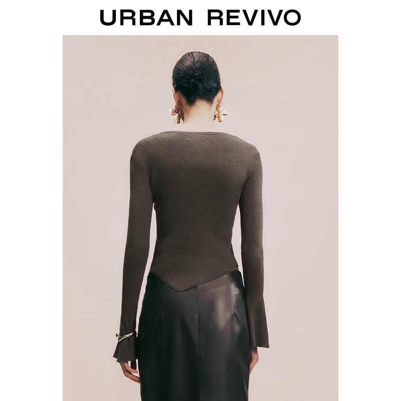 UR Women's Slim Asymmetrical Collar Knit Sweater