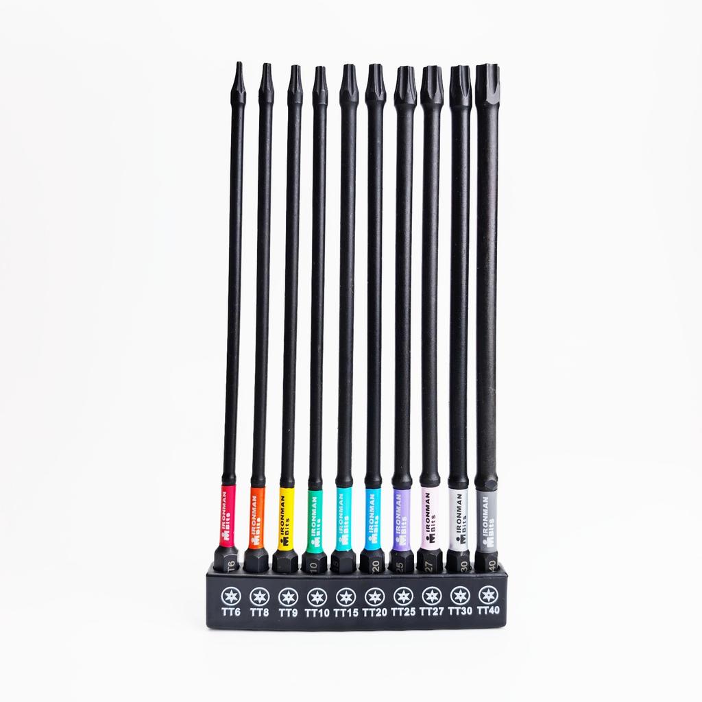 Torx Impact Tough Magnetic Screwdriver Bit S2 Steel Steel Long Extension Driver Drill Bits Hex Shank Batch Head with Base Holder