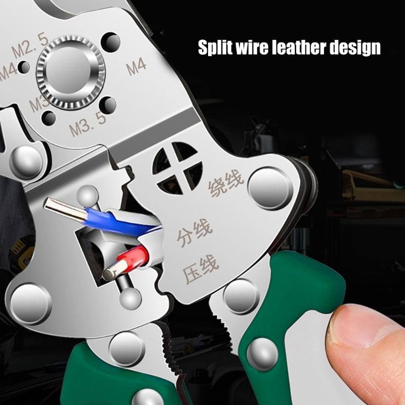 Ergonomic Handle Folding Wire Stripper With Built In Voltage Tester Electrical Tool For Safe Electrical Work