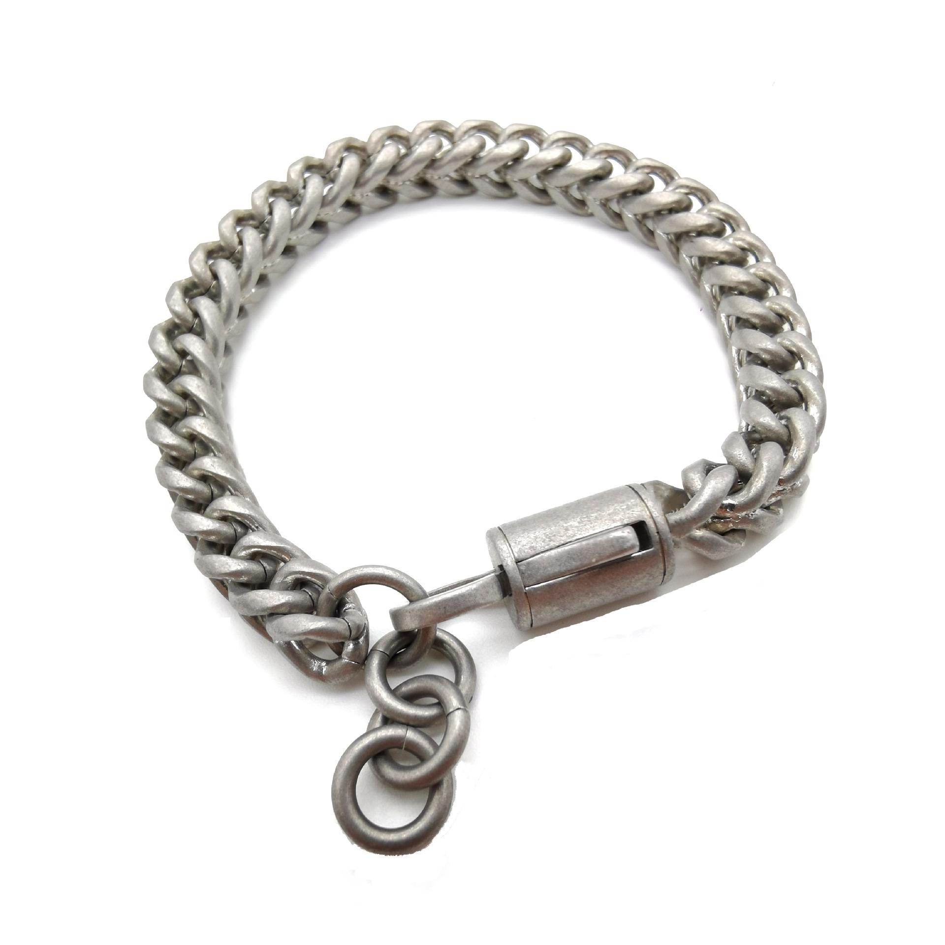 

Хип-хоп браслет из титановой стали, мужской потертый браслет из нержавеющей стали, 8 мм, круглый полированный мужской браслет в стиле викингов в стиле ретро